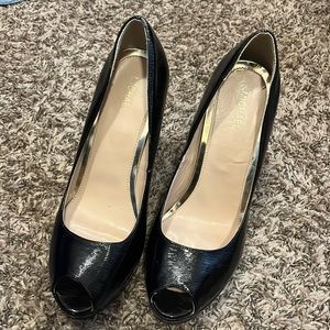 Black peep toe heels